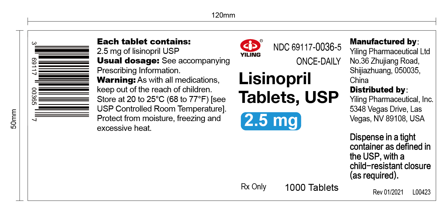 lisinopril --2.5mg1000s