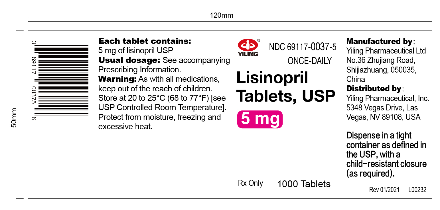 lisinopril --5mg1000s