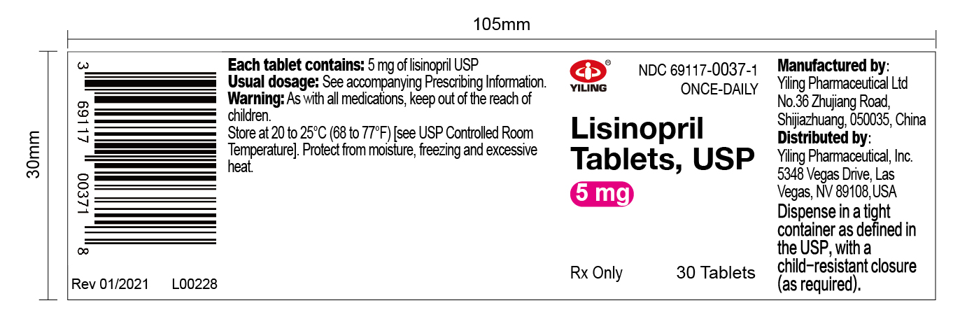 lisinopril --5mg30s