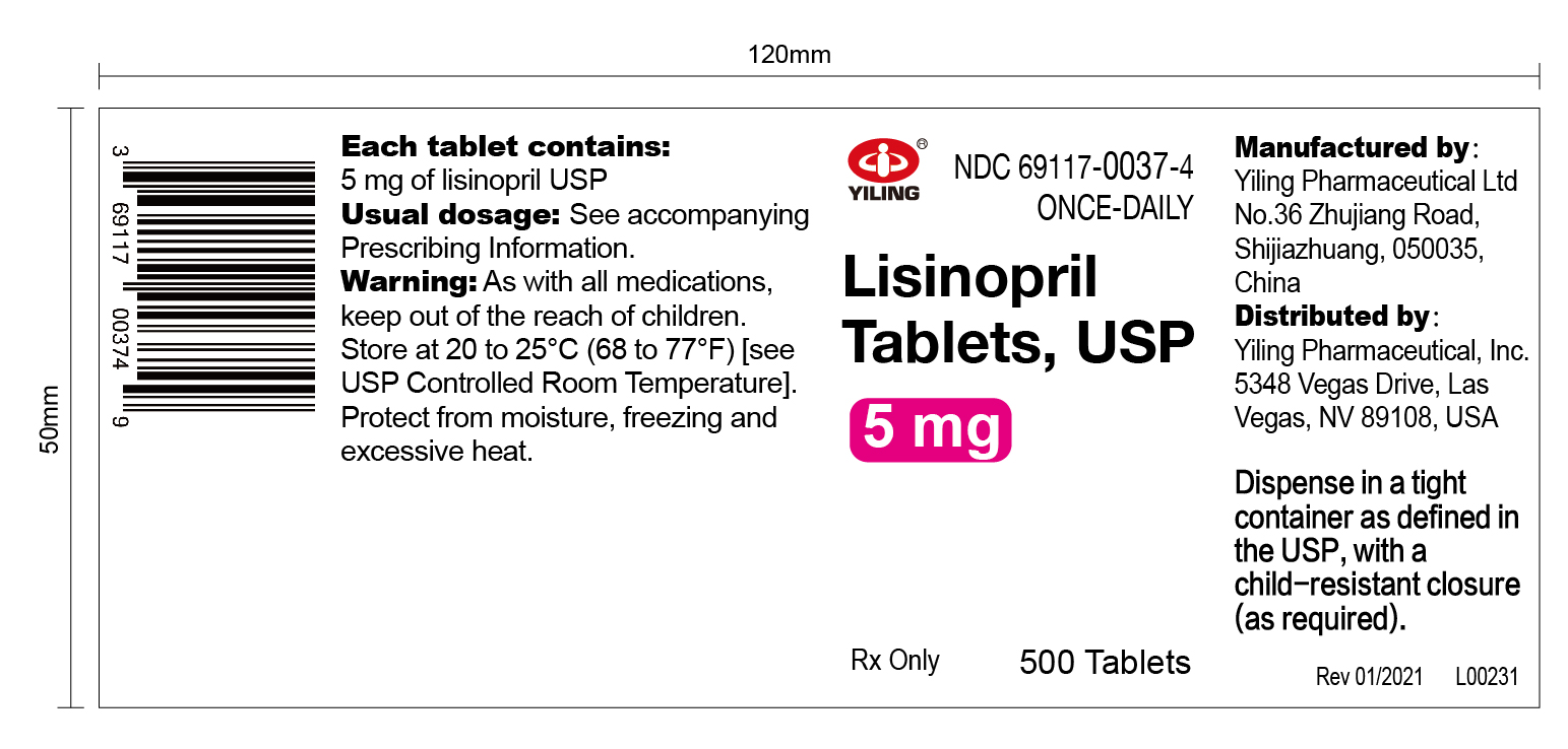 lisinopril --5mg500s