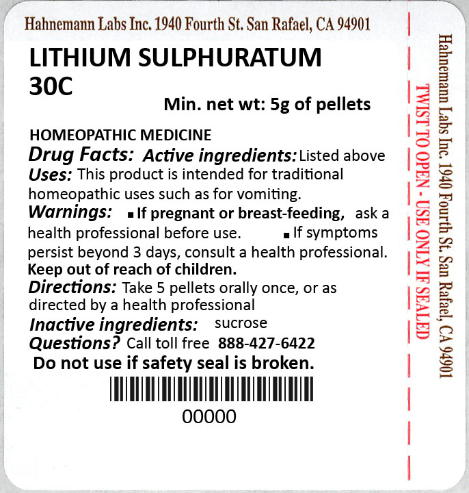 Lithium Sulphuratum 30C 5g