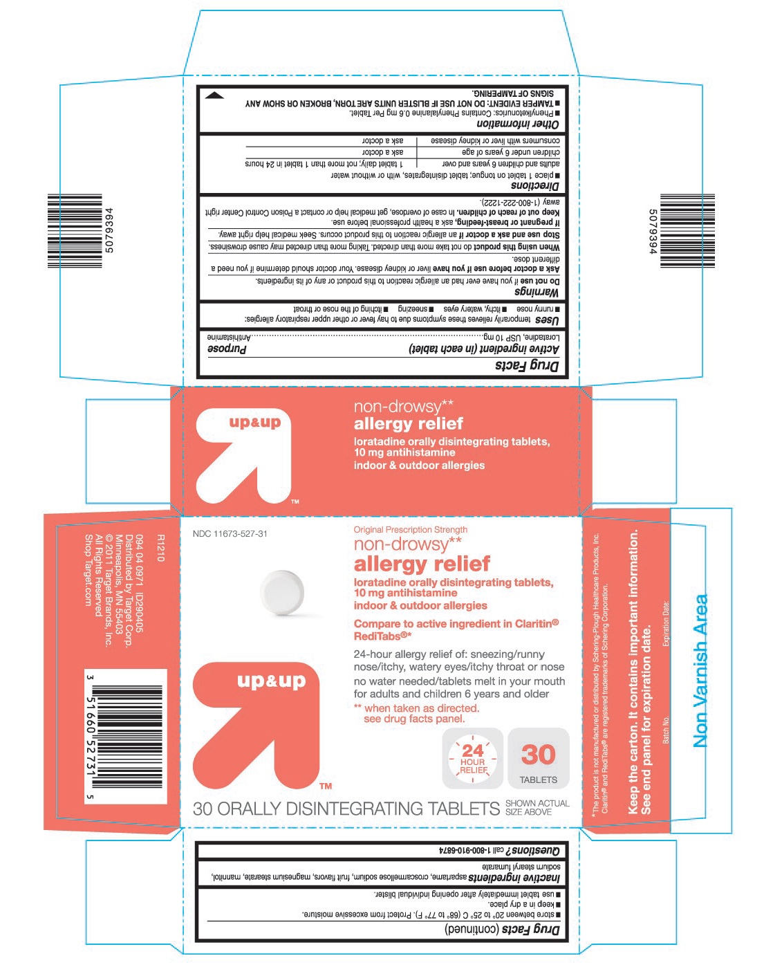 This is the 30 count blister carton label for Target Loratadine ODT (Claritin like).