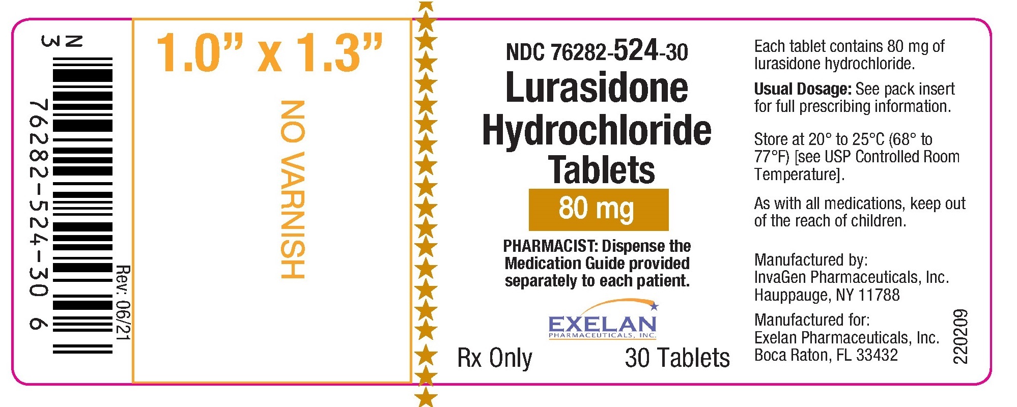 Lurasidone Hydrochloride Tablets_80mg