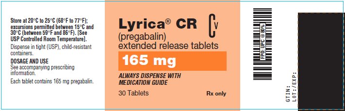 Lyrica CR ER Tablets 165 mg Bottle Label