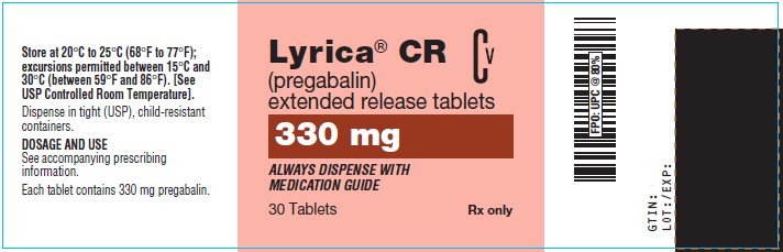 Lyrica CR ER Tablets 330 mg Bottle Label