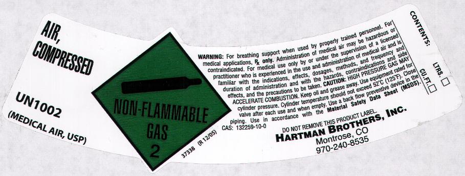 image of compressed air label