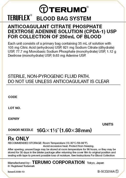 Image of Representative Tray/Case Label CPDA-1 250mL