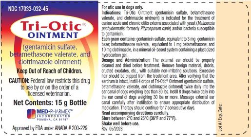 MPX Tri Otic - 15 g Bottle Label