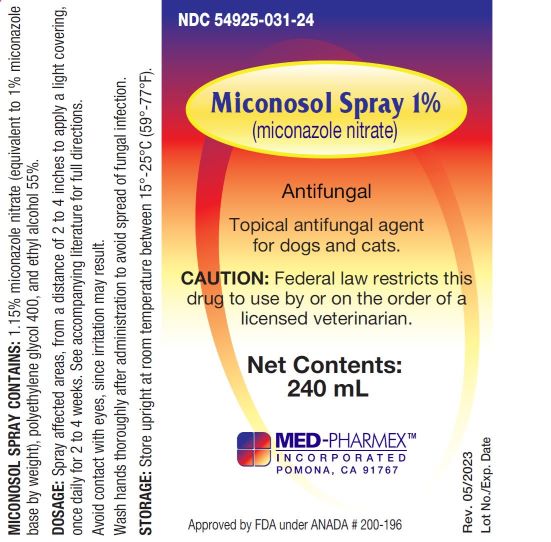 MPX Miconosol Spray - 240 mL - Label
