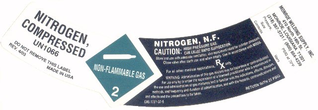 Nitrogen neck label