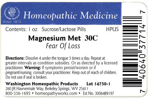 Magnesium met label example