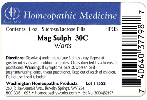 Mag sulph label example