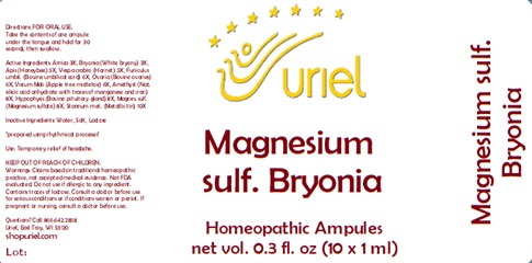 Magnesium sulf. Bryonia Ampules