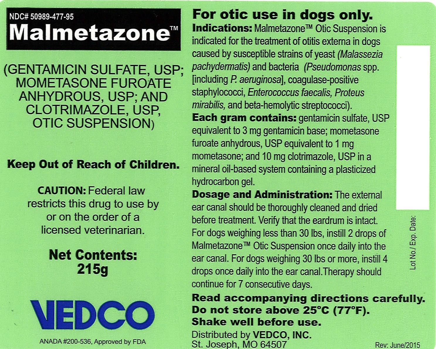 Malmetazone 215g Bottle Label