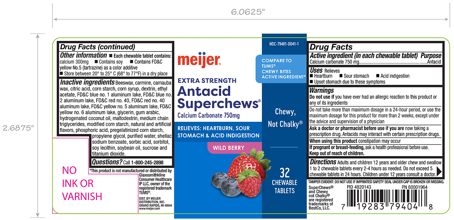 Meijer Wild Berry Antacid Chew 32ct