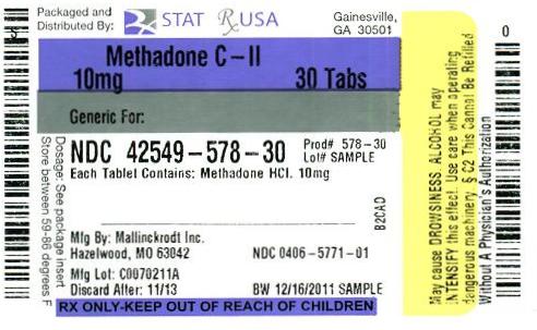 Methadone C-II 10mg Label Image