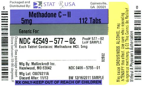 Methadone C-II 5mg Label Image