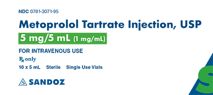 Metoprolol Tartrate 5 mg per 5 mL Carton