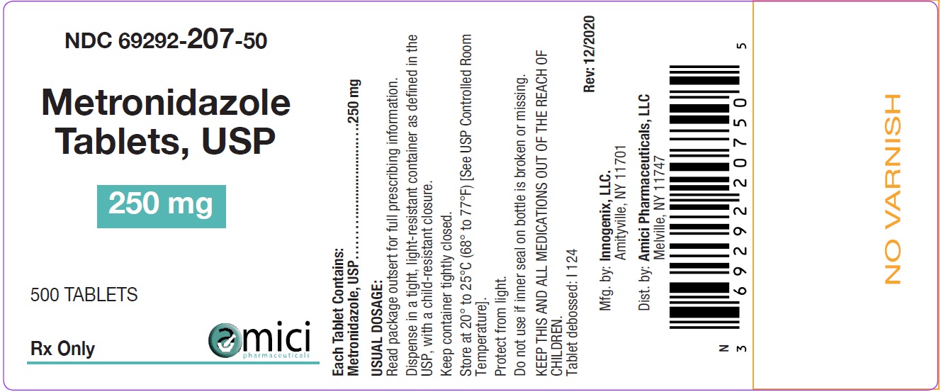 metronidazole label 250 mg 500 ct
