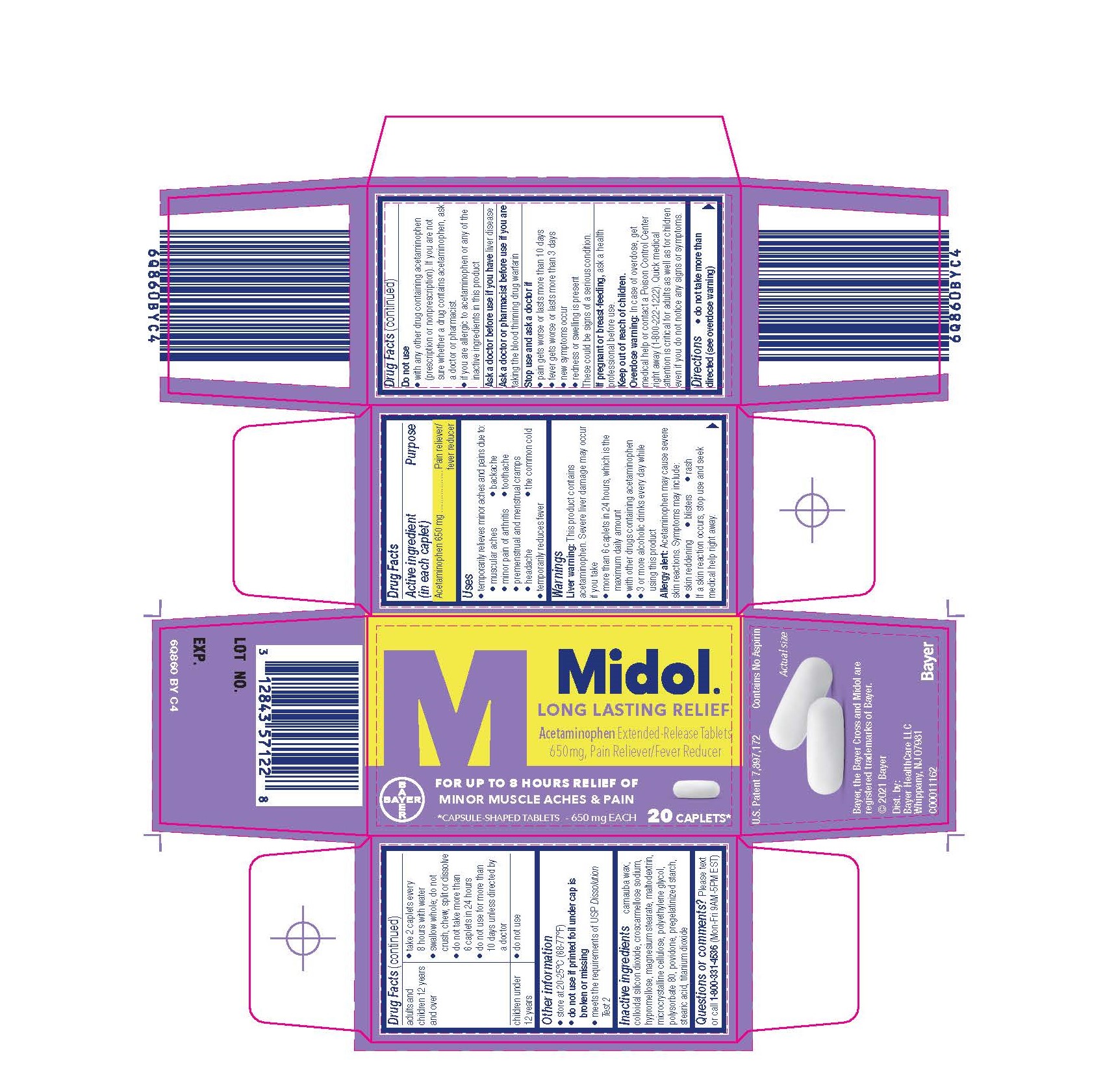 Midol Long Lasting relief 20ct Carton