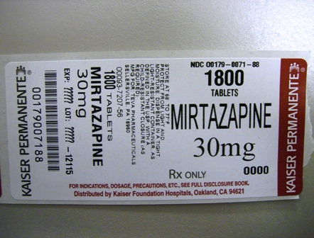 Package Label Mirtazapine 30mg - 1800 Tablets Label