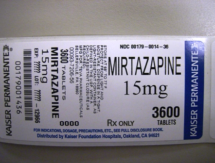 Package Label Mirtazapine 15mg - 3600 Tablets Label