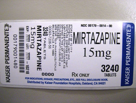 Package Label Mirtazapine 15mg - 3240Tablets Label