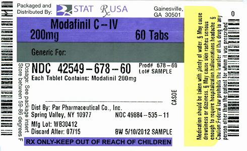 Modafinil C-IV 200 mg Label Image