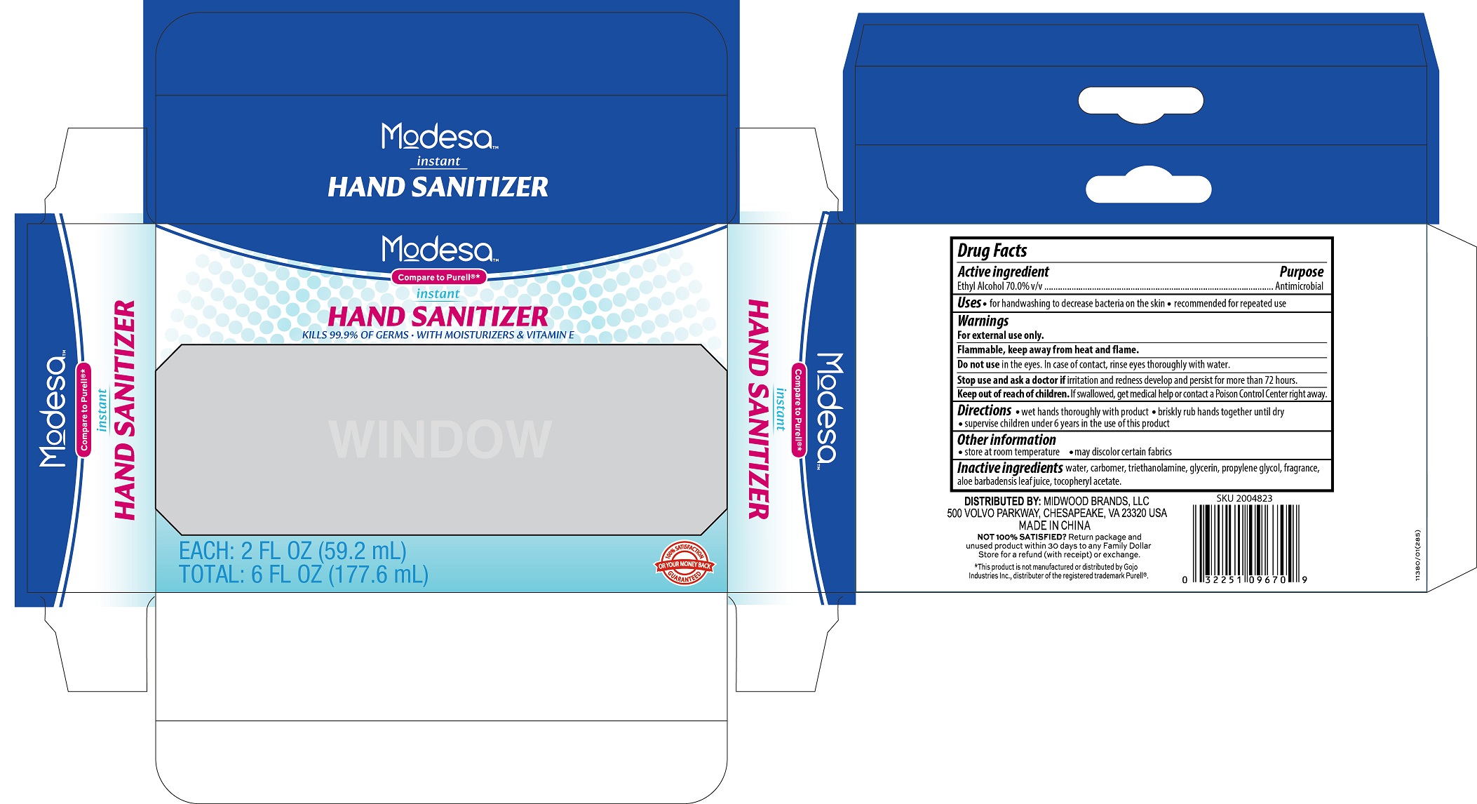 Modesa Hand Sanitizer 2 Fl.oz. 3 Pk | Ethyl Alcohol 70.0% V/v Liquid Breastfeeding