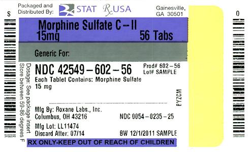 Morphine Sulfate C-II  15mg Label Image