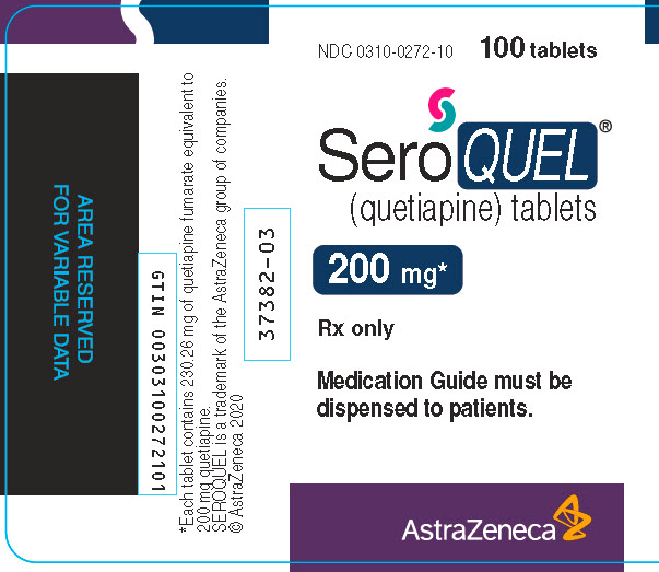 Seroquel 200 mg 100 tablet bottle label