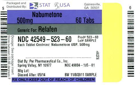 Nabumetone 500 mg Label Image
