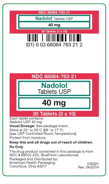 Nadolol Tablets USP 40 mg Label