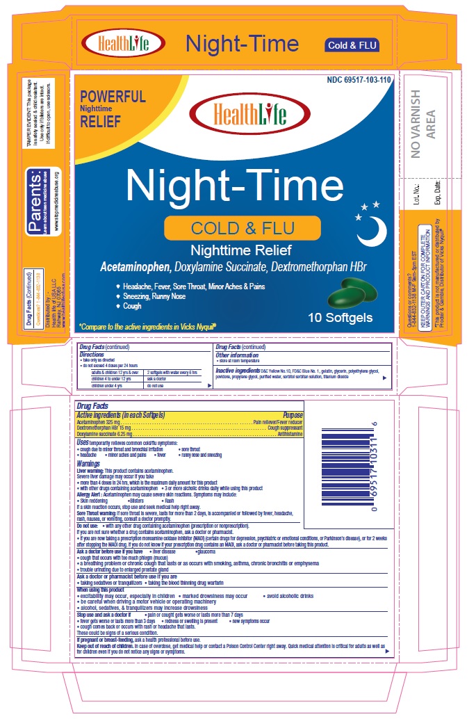 Nighttime Cold And Flu Relief | Acetaminophen, Dextromethorphan, Doxylamine Capsule while Breastfeeding