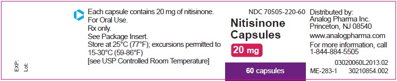 Nitisinone 20mg immediate container label