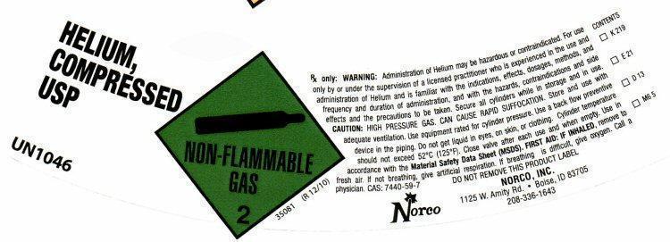 Norco Helium Label