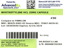Nortriptyline HCl 25mg #90