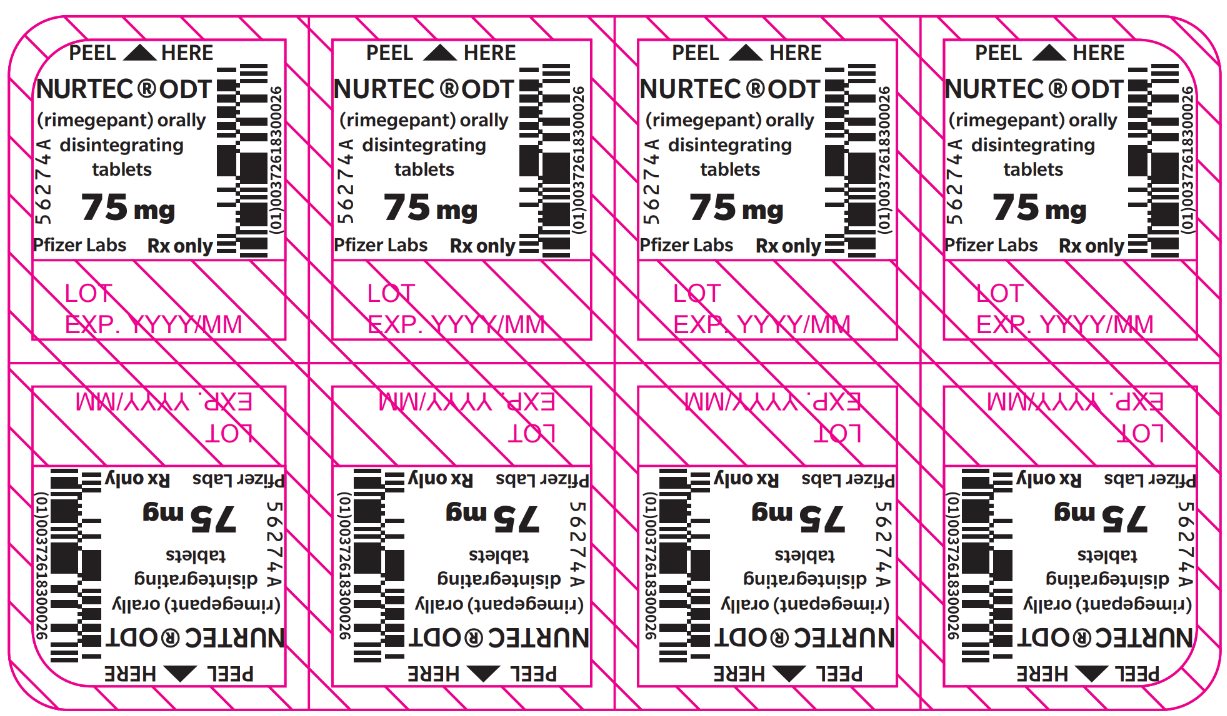 PRINCIPAL DISPLAY PANEL - 75 mg NURTEC ODT Blister Pack