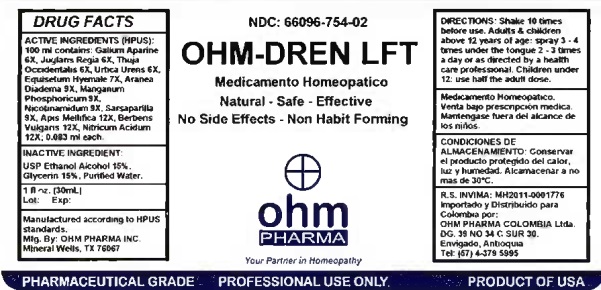 OHM-DREN LFT 1 oz bottle label