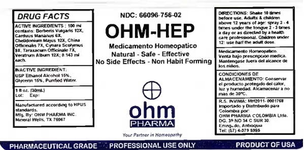 OHM-HEP 1 oz bottle label