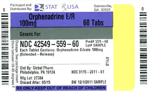 ORPHENADRINE ER 100 mg Label Image