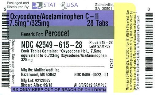 PRINCIPAL DISPLAY PANEL
Oxycodone/APAP 7.5/325mg, 30 tablets
