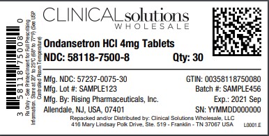 Ondansetron 4mg Tablets 30 ct blister card
