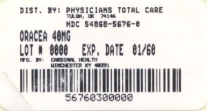 image of Oracea 40 mg package label