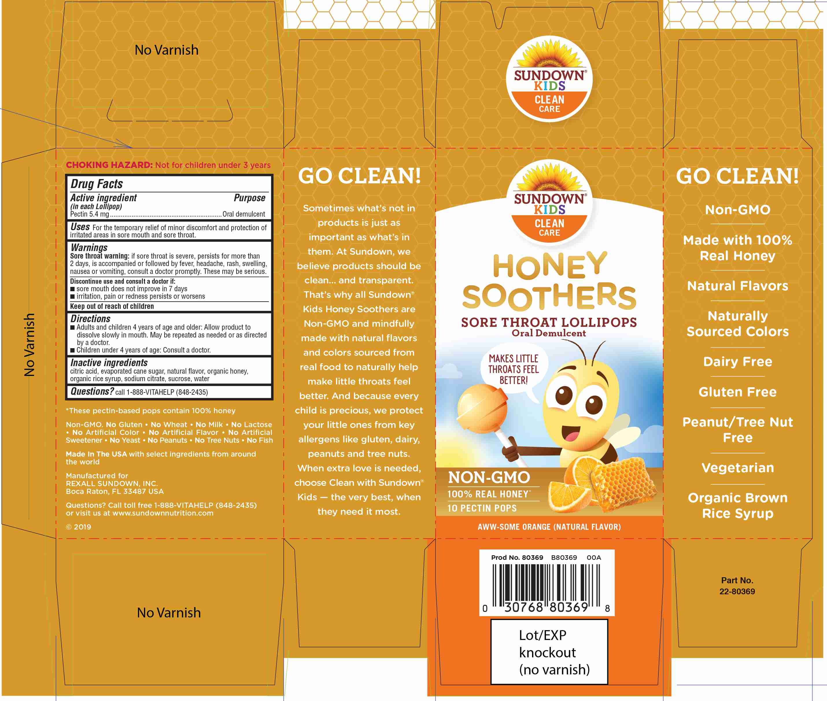 Sundown Honey Soothers Lollipops | Pectin Lozenge Breastfeeding