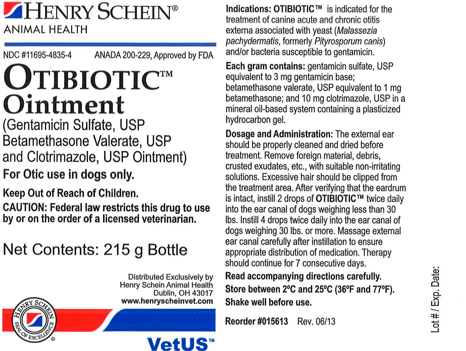 Otibiotic Ointment 215g Bottle
