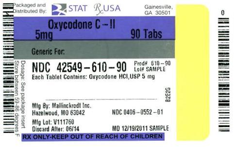 Oxycodone C-II 5 mg Label Image
