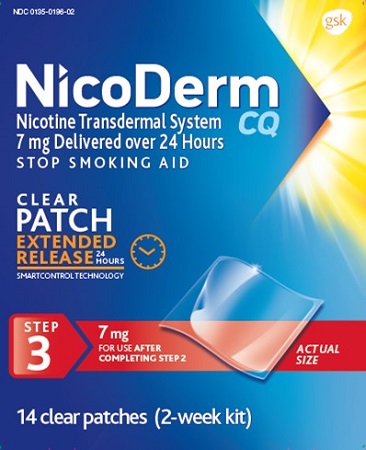 PA200699 Nicoderm CQ 7 mg clear patch 14 ct carton