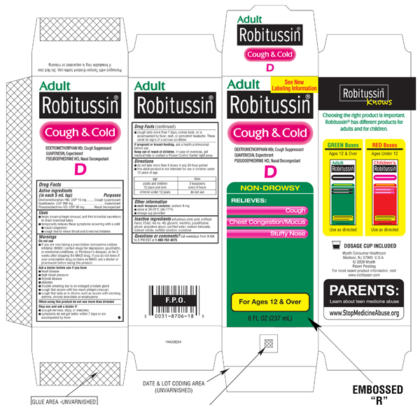 Robitussin Cough And Cold D | Dextromethorphan Hbr, Guaifenesin, Pseudoephedrine Hcl Liquid Breastfeeding