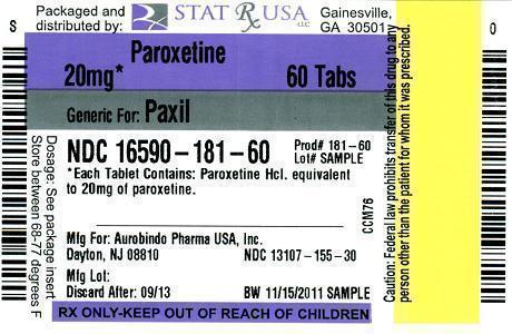 PAROXETINE 20MG Label Image